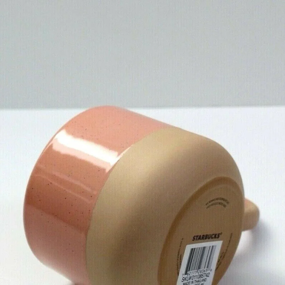 Starbucks 2018 Terracotta Two Tone Long Handle Coffee Cup Mug 12 oz